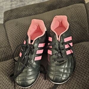 Adidas Black and Pink Sneakers with Signature Stripes